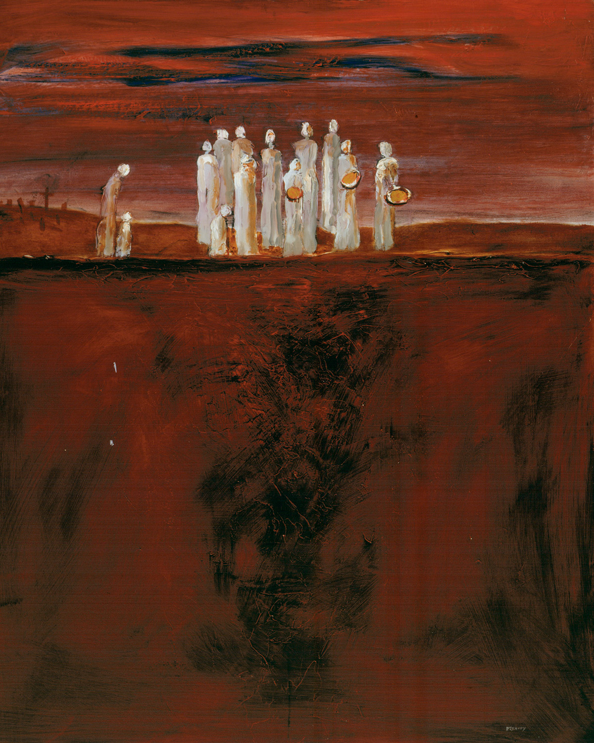 The painting entitled "Departure" by the artist Pádraic Reaney